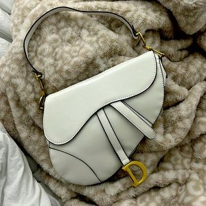 Christian Dior Saddle Bag in White
